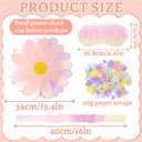 Flower Piata Set with Stick and Blindfold, 13.4 x 13.4 in Pink Purple Floral Piata for Girls Birthday Party, Flower Theme Birthday Decorations Party for Kids