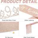 9th Birthday Decorations for Girls, Including 9th Tiara and Sash, Happy Birthday Banner, Cake Toppers, Number Candles and Balloons Set, Rose Gold