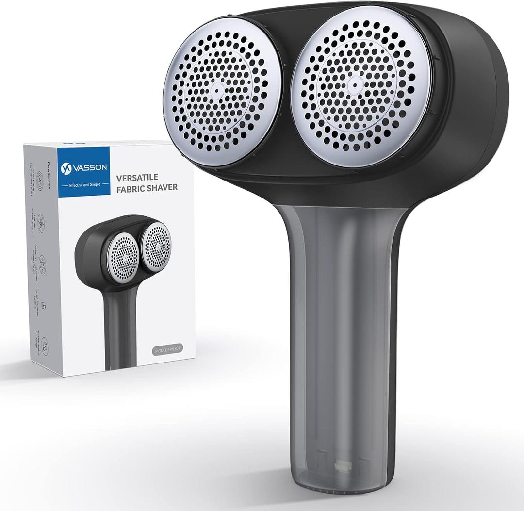 Electric Fabric Shaver,Rechargeable Lint Remover,Sweater Shaver,Dual Motors Drive and with Replaceable six-Blade Blades,LED Display,3-Speed,Lighting Assistance,for Clothes Couch Furniture