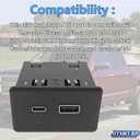 13525889 Rear Dual Charge USB Port for 2019-2023 Chevrolet Silverado GMC Sierra 1500 2500 3500 Yukon Tahoe, Rear Console USB Socket Replace 13540949