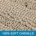 H.VERSAILTEX Bathroom Rug Sets 2 Piece Bath Mats Non Slip Thick Soft Chenille Striped Bath Rug achine Washable Shower Floor Rugs for Tub, Shower and Floor (Fog, 20" x 32"/24" x 36")