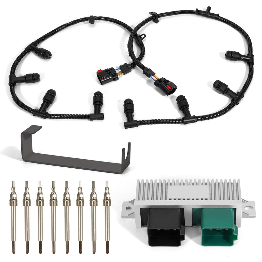 Powerstroke Glow Plugs Harnesses Controller, GPCM Kit Compatible with 2004-2010 Ford F250/F350/F450/F550/E350/E450/Excursion, 6.0L #Replace 5C3Z-12A690-A, 4C2Z-12A690-AB, YC3Z-12B533-AA