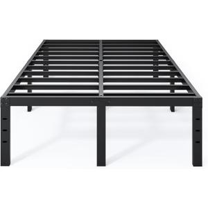 QEROMY Full Size Bed Frame - 18 in Sturdy Platform Bed Frame Full, Heavy Duty Metal Bed Frame No Box Spring Needed, Quick & Easy Assembly, No Noise, Black