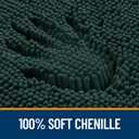 OLANLY Toilet Rugs U-Shaped 24x20, Extra Soft Absorbent Chenille Contour Bathroom Rugs for Toilet, Dry Quickly, Machine Washable, Non-Slip Bath Mat, Blackish Green