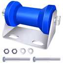 XIANGZI Blue 5inch Keel Roller Assembly Kit for Boat Trailers Roller and Bracket and Mounting Bolts, Silver, Galvanized Steel