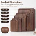 17"x13" Black Walnut Cutting Board, 1" Thick Wood Chopping Block
Non-Slip Rubber Feet, Deep Juice Groove, Heavy Duty Food Prep Board for Meat & Steak, Daily Kitchen Cutting Surface