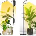 MistyJungle Grow Light for Indoor Plants, Full Spectrum Dual Heads Grow Light with Adjustable Gooseneck, 3/9/ 12H Auto Timer, 10Level Dimmable Floor Lamp for Large Plants, Seedlings & Winter Growing