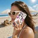 MILPROX Compatible with iPhone 17 Flowers Case 6.3 inch, Cute Pretty Floral Pattern Clear Girly Design for Women Girls, Elegant Aesthetic Classy Shockproof Hard Back Cover - Rose