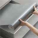 Viseeko Shelf and Drawer Liner for Kitchen Cabinet, Non-Adhesive Cabinet Liners for Shelves, Strong Grip Shelf Paper Non-Slip Waterproof Easy to Cut for Dresser Cupboard, Grey, 12 in x 10 ft (Gray)