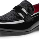 Bruno Marc Men's Tuxedo Patent Loafers Classic Velvet Slip-on Dress Shoes (9.5)