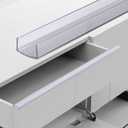 10 Pcs Cabinet Protector Edge Guard - 3/4" Thick Slip-On Plastic Edge Guard, Edge Protectors for Kitchen, Drawer Fronts, Desks and Shelves, 24" Length-Clear (24"L x 0.75"W x 0.3"Th)