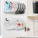 2 Pack Tumbler Lid Organizer, Over Cabinet Door Cup Lid Organizer, Self-Adhesive Tumbler Lid Hook, Tumbler Lid Holder for Kitchen Organizers and Storage