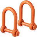 2 Pcs Screw Pin Long Reach Shackle 1 Inch (wll 9.5 Tons), Long Reach Shackle with Painted Screw Pin, Clevis D-Ring Lifting Attachment, Professional Use, Industrial Alloy Steel