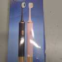 Aneebart Black & Pink Electric Toothbrush for Adults, 2 Pack ToothbrushUSB Rechargeable Sonic Toothbrush with 12 Brush Heads, Smart Timer, 6 Modes, 2-Hour Fast Charge Last 30 Days