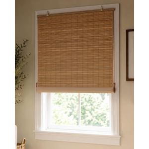 LazBlinds Blackout Bamboo Roller Shades, 34" x 48", Squirrel