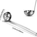 meekoo 3 Pieces Stainless Steel Ladle Soup Handle Ladle with Pouring Rim for Kitchen Cooking Soup Sauce (8 oz)