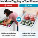 iSPECLE Deep Freezer Organizer Bins - Fits 7 Cu.Ft Chest Freezer, 8 Pack Stackable Wire Baskets(14.7" Length), Heavy Duty Coated Freezer Organizer, Rust Resistant for Frozen Food Sorting, White