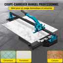 VEVOR 48 Inch Tile Cutter, Single Rail Double Brackets Manual Cutter Tool
