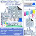 179 Pcs Complete American Mahjong Tiles Set with Bags, Blue Flower