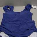 Eomenie Tankini Swimsuits for Women Ruched Tummy Control Bathing Suit Two Piece Swim Tank Top with High Waisted Bottom (Extra Large, Blue)