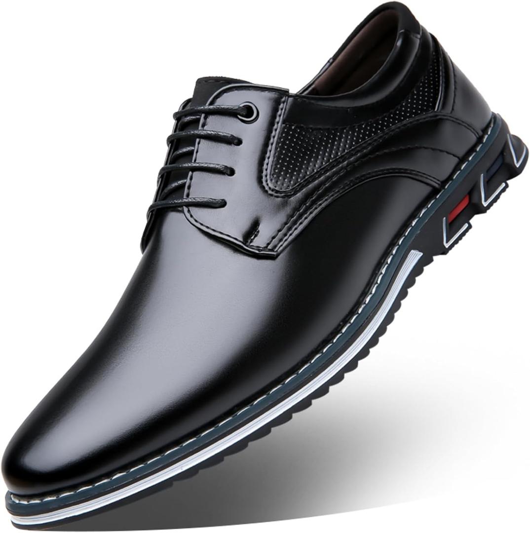 Men's Dress Oxfords Shoes Business Formal Shoes Casual Loafers Shoes Comfortable Lightweight Derby Sneakers Black (11)