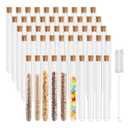 50 pcs 20ml Test Tubes with Cork Stoppers, 150MM x 15MM Clear Plastic Test Tubes Container Plastics Bottom Storage Tubes for Candy Storage Plant, Party