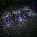 DONGULI Outdoor Solar Garden Lights, 120 LEDs 8 Lighting Modes 6 Packs Waterproof Solar Fireworks Light Sparklers for Patio Walkway Yard Courtyards Pathway Christmas Party Decorations