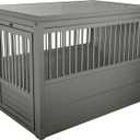 New Age Pet ECOFLEX InnPlace Dog Crate & End Table, Indoor Furniture Style Pet Kennel for Small, Medium, Large & XL Dogs, Durable Composite, Grey, X-Large (42.6"L x 27.6"W x 30.9"H)