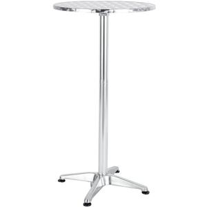 BTEXPERT 45" Bar Height 23.75" Round Aluminum Indoor Outdoor Restaurant Patio Table  Flip Top Table Stainless Steel Silver Commercial Furniture with 25.75" Base