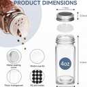 DIDITIME Spice Rack Organizer with 24 Glass Jars and 60 Labels, 4-Tier Seasoning Organizer for Cabinet, Countertop, Pantry or Wall Mount, Rust-Resistant Carbon Steel Spice Jar Set with Marker