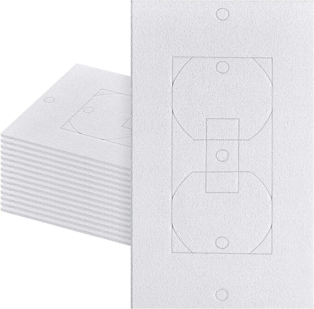 Tondiamo 50 Pcs Outlet Insulation and Draft Sealers Foam Insulation Pads Electrical Outlet Light Switch Covers Wall Gasket (White)