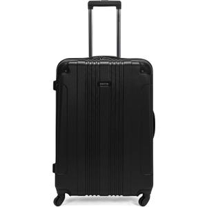 Kenneth Cole REACTION Out of Bounds Lightweight Hardshell 4-Wheel Spinner Luggage, Midnight Black, 28-Inch Checked