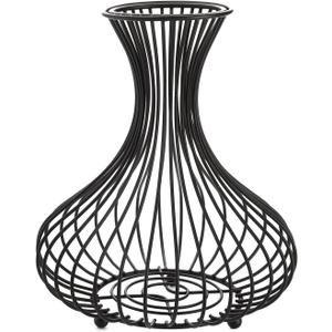 Metal Black Wine Cork Display Holder Iron Cork Container Decorative Free Standing Wine Cork Storage Collector Cage Wine Stopper Collector Basket for Wine Lover Gift Kitchen Decor