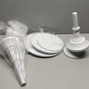 HBlife 3-PCS White Cake Stand Set (8"/10"/12" Plate) for 6-10 Inch Cakes, Perfect Dessert Table Display Set, Cupcake&Cake Stands for Party, Wedding, Birthday, Baby Shower, Anniversary (Metal)