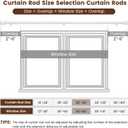 1 Diameter Curtain Rods Itself is 30 to 90 inch 1 Pack Fit 30-84 inch Window with Heavy Duty Adjustable Rod Matte White Splicing Metal Extra Long Curtain Rod for Windows