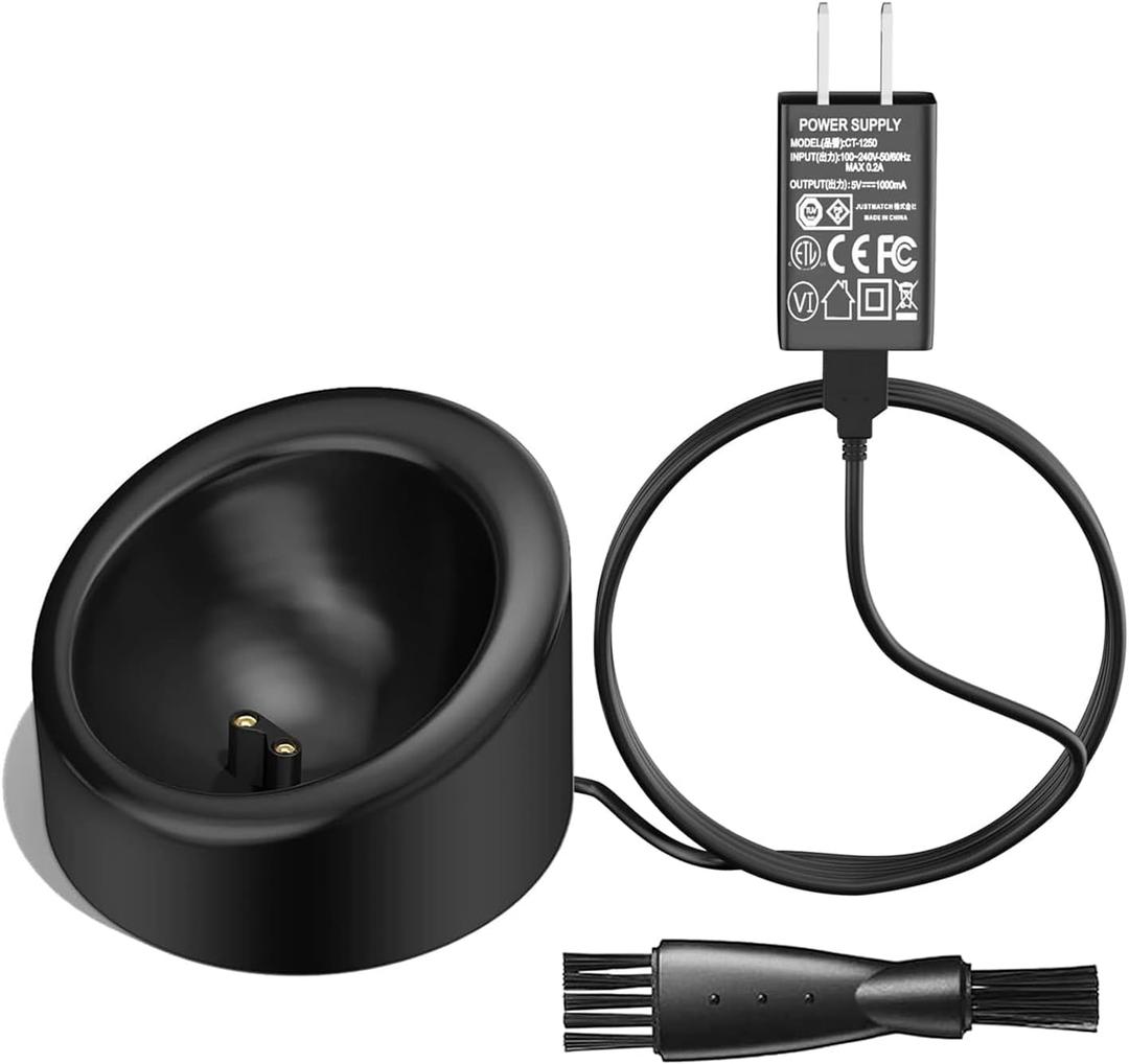 Replacement Charger for MANSCAPED 3.0 Compatible with MANSCAPED The Lawn Mower 3.0/2.0 Weed Whacker Electric Groin Hair Trimmer & Ear Hair Trimmer Charging Dock Base Station with Adapter Power Cord