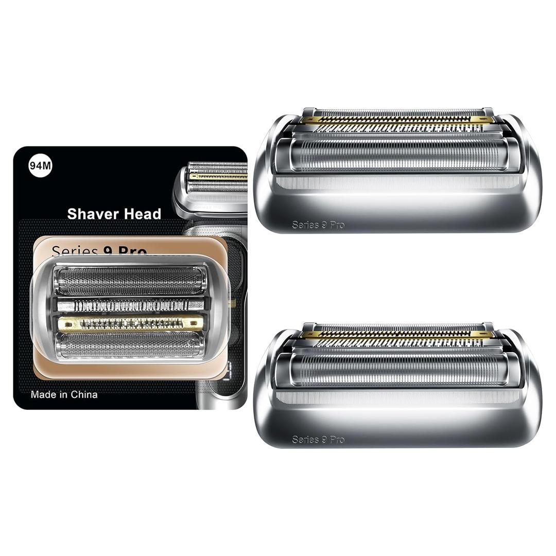 94M Series 9 Shaver Replacement Head Compatible with Braun Series 9 Electric Razors 9291cc, 9370cc, 9293s, 9385cc, 9390cc, 9330s, 9296cc (2 pcs)