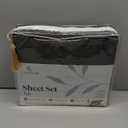 LuxClub 4 PC Full Sheet Set, Breathable Luxury Bed Sheets, Deep Pockets 18" Wrinkle Free Cooling Bed Sheets Machine Washable Hotel Bedding Silky Soft - Black Full