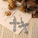 Sacina Gothic Cross Earrings, Zinc Alloy Cross Dangle Earrings, Goth Jewelry Gift for Women
