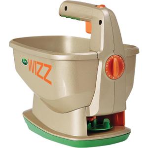 Scotts Wizz Spreader for Grass Seed, Fertilizer, Salt and Ice Melt, Handheld Spreader Holds up to 2,500 sq. ft. of Product (1 Pack)