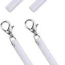 szkoo Curtain Pull Wand,30 Inches Acrylic White Curtain Rod with Hook Ideal for High Hanging Curtain Opening-Closing(White, 3pcs)