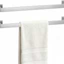 23.6 Inches Brushed Nickel Bathroom Towel Bar Set, 2-Piece Square Wall Mounted Towel Rack, Wall Mounted 304 Stainless Steel Towel Holder for Bathroom