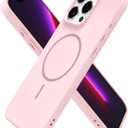 oakxco for iPhone 13 Pro Case Silicone Mag Safe, Magnetic Slim Thin Phone Case Compatible with Magsafe Wireless Charging, Cute Girly Aesthetic Soft Rubber Gel Safecase for Women Girls, Light Pink