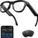 AI Smart Glasses with Camera, 4K Video Recording Glasses & 8MP Photo Capture, Open-Ear Bluetooth Audio Sunglasses, Real-Time Voice Translation, AI Assistant & Object Recognition for Travel Vlog