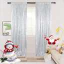 ShinyBeauty Sequin Backdrop 4x10ft Silver Sequin Curtains 2 Panels Wedding Drapes Glitter Backdrop Curtains for Parties Photography Background (4FTx10FTx2PC, Silver)