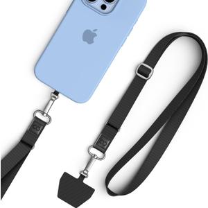 Lamicall Cell Phone Lanyard Crossbody 2 Pack - Adjustable Thicker Soft-Touch Strap with 2 Patches, Anti Theft Neck Lanyard with Large Zinc Alloy Swivel Hook for iPhone 17 16 15 Pro Max, Mom Gift