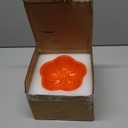 S&Q's CERAMICS Raised Cat Bowl, Elevated Cat Bowl for Food and Water, Ceramic Titled Dish, Anti Vomit & Whisker Friendly, Microwave and Dishwasher Safe (Orange, 5.8")