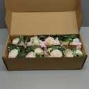 Ling's Moment 8pcs Wedding Artificial Aisle Pew Flowers Chair Decorations Arrangements with Chiffon Ribbons Blush Pink Cream for Ceremony Chair Back Floral Decor Reception Church Party Outdoor