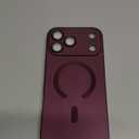 Magnetic for iPhone 17 Pro Max Case, Compatible with MagSafe, Built-in Camera Lens Protector, Slim Thin Soft Silicone Bumper Shockproof Metallic Luster Phone Case, Burgundy Red