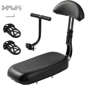Zacro Kids Bike Seat Set 2.0, Comfort Bike Seat with Adjustable Backrest, Wide Child Bicycle Rear Seat Cushion Back Safety Armrest Handrail Feet Pedals, Children Bicycle Back Seat for Over 5 Years Old